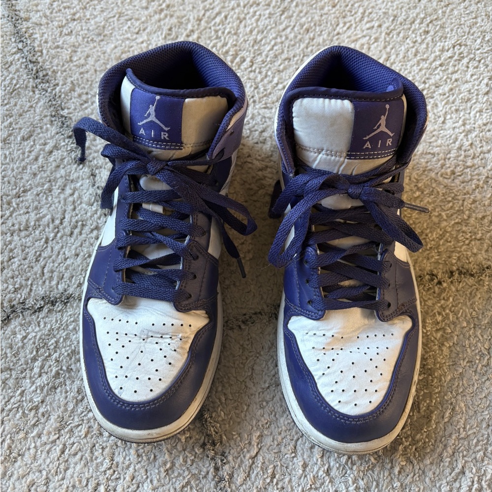 Air Jordan’s purple and white.